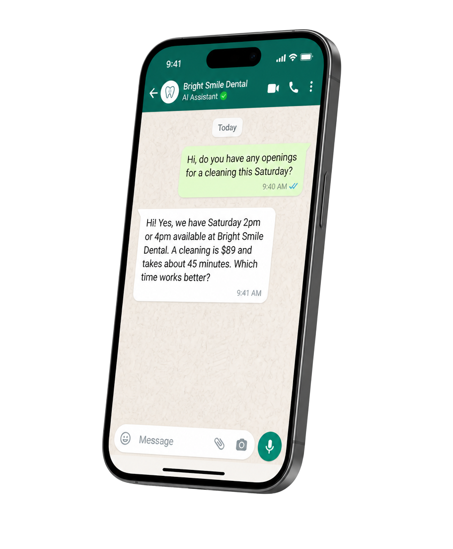 WhatsApp üzerinden müşteriyle sohbet eden AI asistan